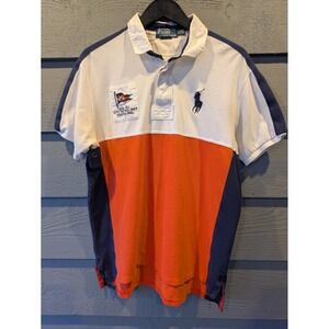 VTG Polo By Ralph Lauren Polo Shirt Mens XL Colorblock Rugby Coastal Patrol